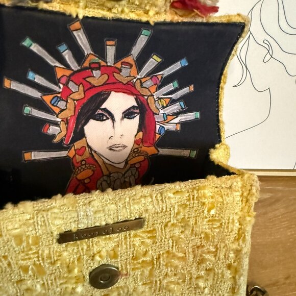 Kooreloo Yellow Petite Tweed Crossbody Bag - Picture 3 of 13